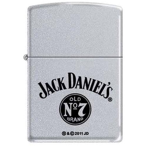Zippo Lighter - Jack Daniel's Old No 7  Satin Chrome - Lighter USA