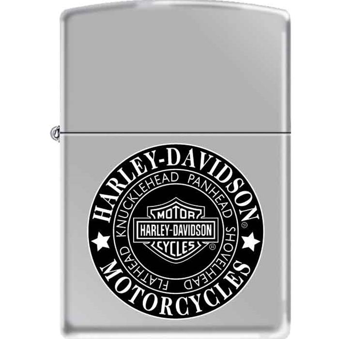 Zippo Lighter - Harley Davidson Knucklehead Brushed Chrome - Lighter USA