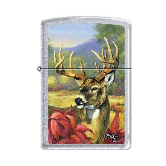 Zippo Lighter - Picken's Buck Head Satin Chrome - Lighter USA