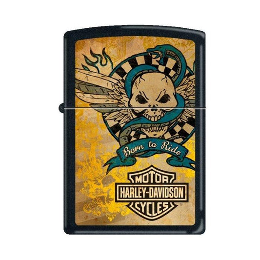 Zippo Lighter - Harley Davidson Snake Born to Ride Black Matte - Lighter USA