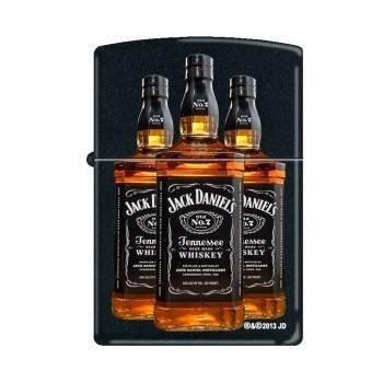 Zippo Lighter - Jack Daniels Bottles Black Matte - Lighter USA