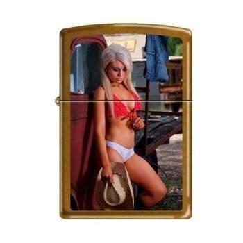 Zippo Lighter - Sexy Cowgirl Red Top Toffee - Lighter USA