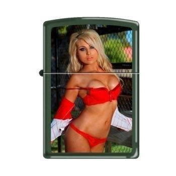 Zippo Lighter - Sexy Blonde in Dugout Green Matte - Lighter USA