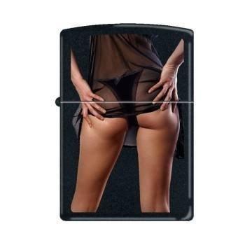 Zippo Lighter - Sexy Girl with Black Panties Black Matte - Lighter USA