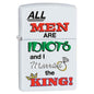 Zippo Lighter - All Men Are Idiots White Matte - Lighter USA