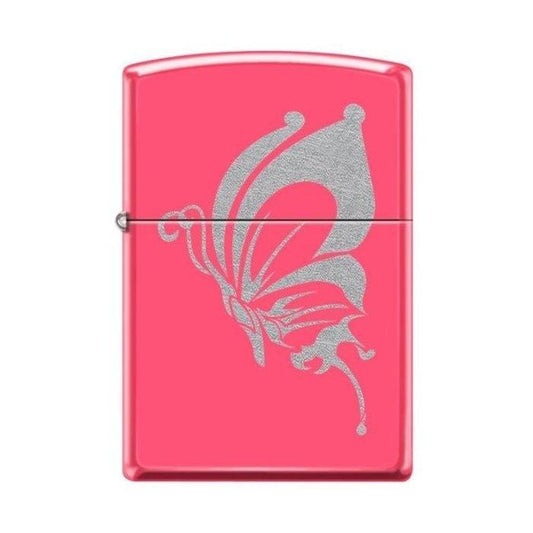 Zippo Lighter - Butterfly Neon Pink - Lighter USA
