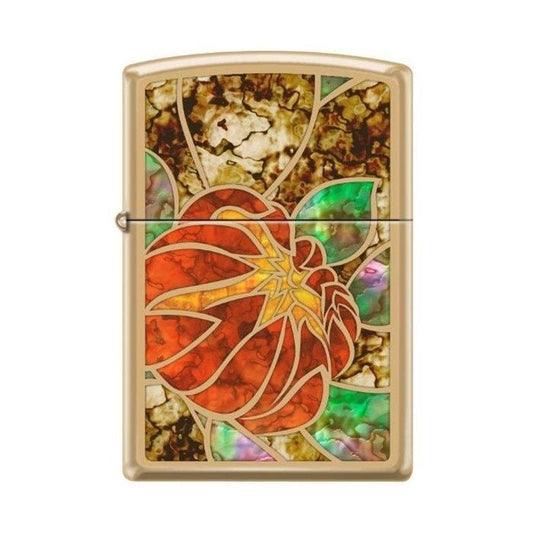 Zippo Lighter - Lotus Stained Glass Fusion - Lighter USA