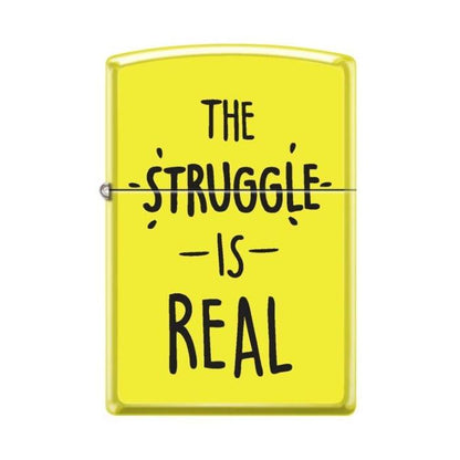 Zippo Lighter - The Struggle is Real Neon Yellow - Lighter USA