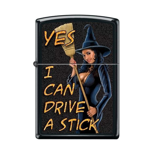 Zippo Lighter - Yes I Can Drive A Stick Black Matte - Lighter USA