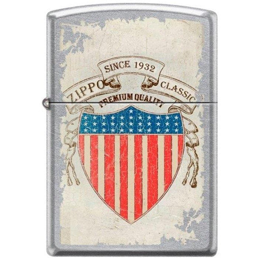 Zippo Lighter - Shield Street Chrome - Lighter USA