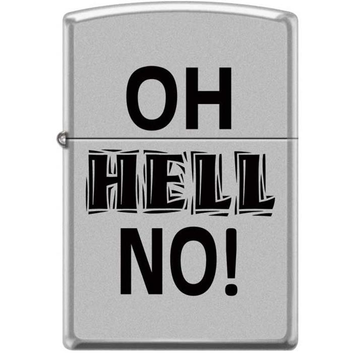 Zippo Lighter - Oh Hell No Satin Chrome - Lighter USA