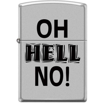 Zippo Lighter - Oh Hell No Satin Chrome - Lighter USA