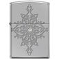 Zippo Lighter - Deep Carved Armor High Polished Chrome - Lighter USA