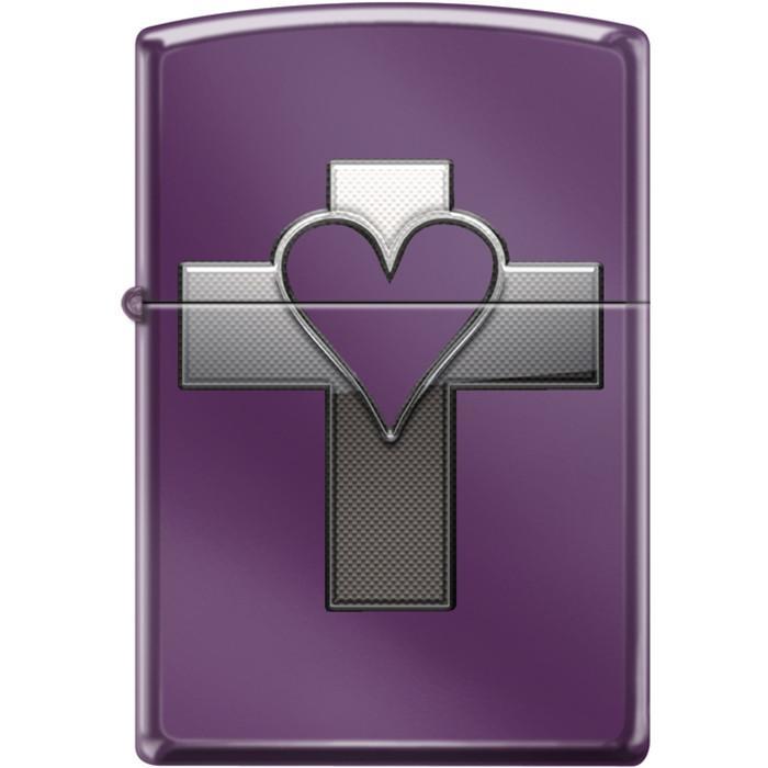 Zippo Lighter - Heart & Cross Abyss - Lighter USA