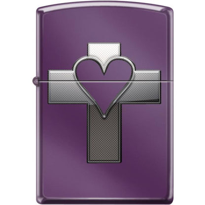 Zippo Lighter - Heart & Cross Abyss - Lighter USA