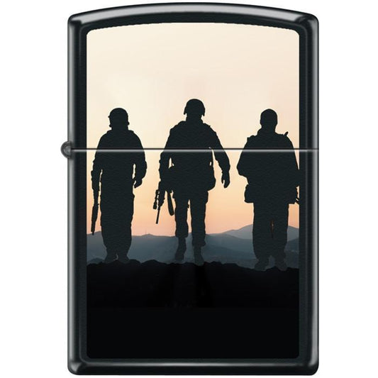 Zippo Lighter - Soldiers at Sunset Black Matte - Lighter USA
