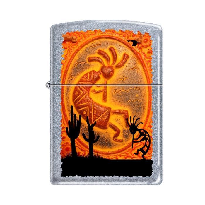 Zippo Lighter - Kokopelli Southwestern Street Chrome - Lighter USA