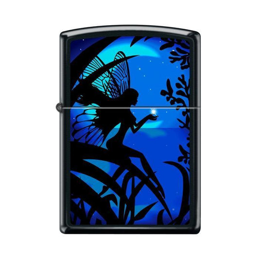 Zippo Lighter - Fairy Holding Star Black Matte - Lighter USA