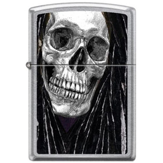 Zippo Lighter - Neal Taylor Skull Dreads Street Chrome - Lighter USA