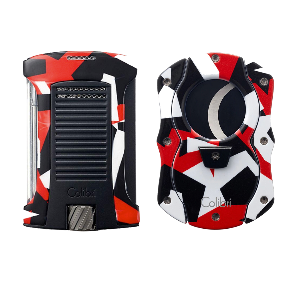 Colibri Daytona Lighter & Quasar Cigar Cutter Gift Set - Camo - Lighter USA