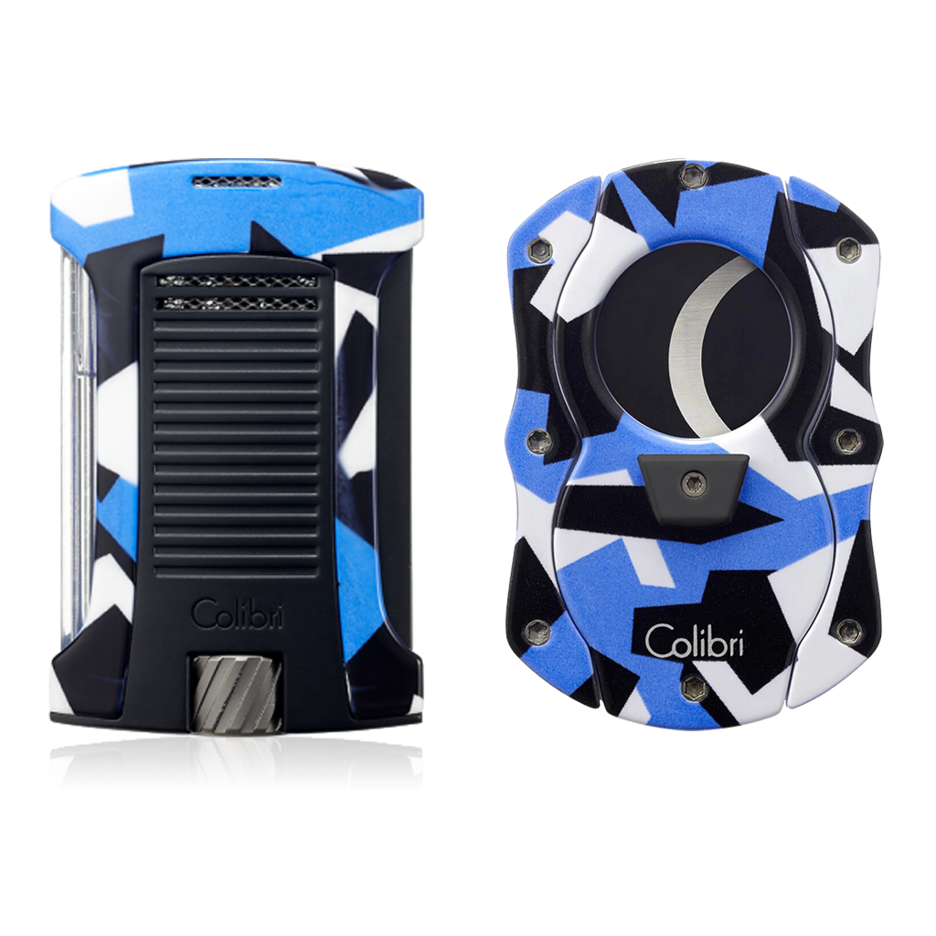 Colibri Daytona Lighter & Quasar Cigar Cutter Gift Set - Camo - Lighter USA