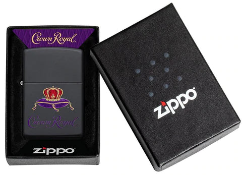 Zippo Lighter - Crowned Crown Royal Black Matte Zippo Lighter - Crowned Crown Royal Black Matte Zippo - Lighter USA