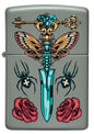 Zippo Lighter - Gothic Dagger on Classic Sage Zippo Lighter - Gothic Dagger on Classic Sage Zippo - Lighter USA