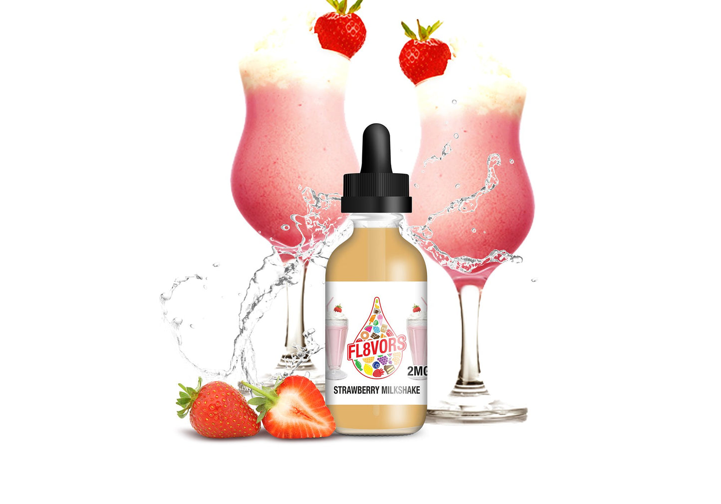 FL8VORS 60ml Vape Juice - Strawberry Milkshake