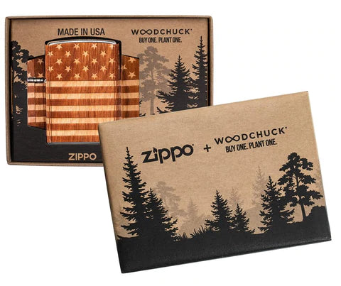 Zippo Lighter - Woodchuck USA American Flag Zippo Lighter - Woodchuck USA American Flag Zippo - Lighter USA