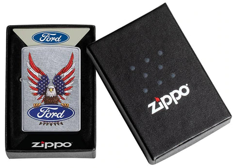 Zippo Lighter - Ford w/ Bald Eagle Zippo Lighter - Ford w/ Bald Eagle Zippo - Lighter USA