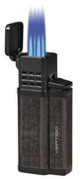 Vertigo Conquistador Quad Torch Lighter w/ Cigar Punch - Lighter USA