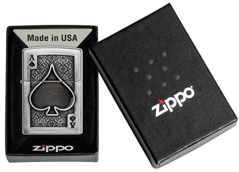 Zippo Lighter -  Ace Of Spades Emblem Zippo Lighter -  Ace Of Spades Emblem Zippo - Lighter USA