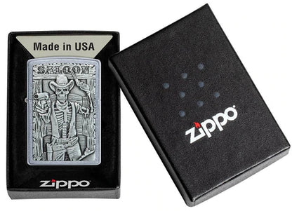 Zippo Lighter - Saloon Skull Zippo Lighter - Saloon Skull Zippo - Lighter USA