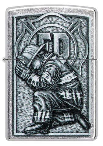 Zippo Lighter - Kneeling Firefighter Zippo Lighter - Kneeling Firefighter Zippo - Lighter USA