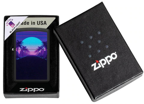 Zippo Lighter - Sunset Black Light Zippo Lighter - Sunset Black Light Zippo - Lighter USA