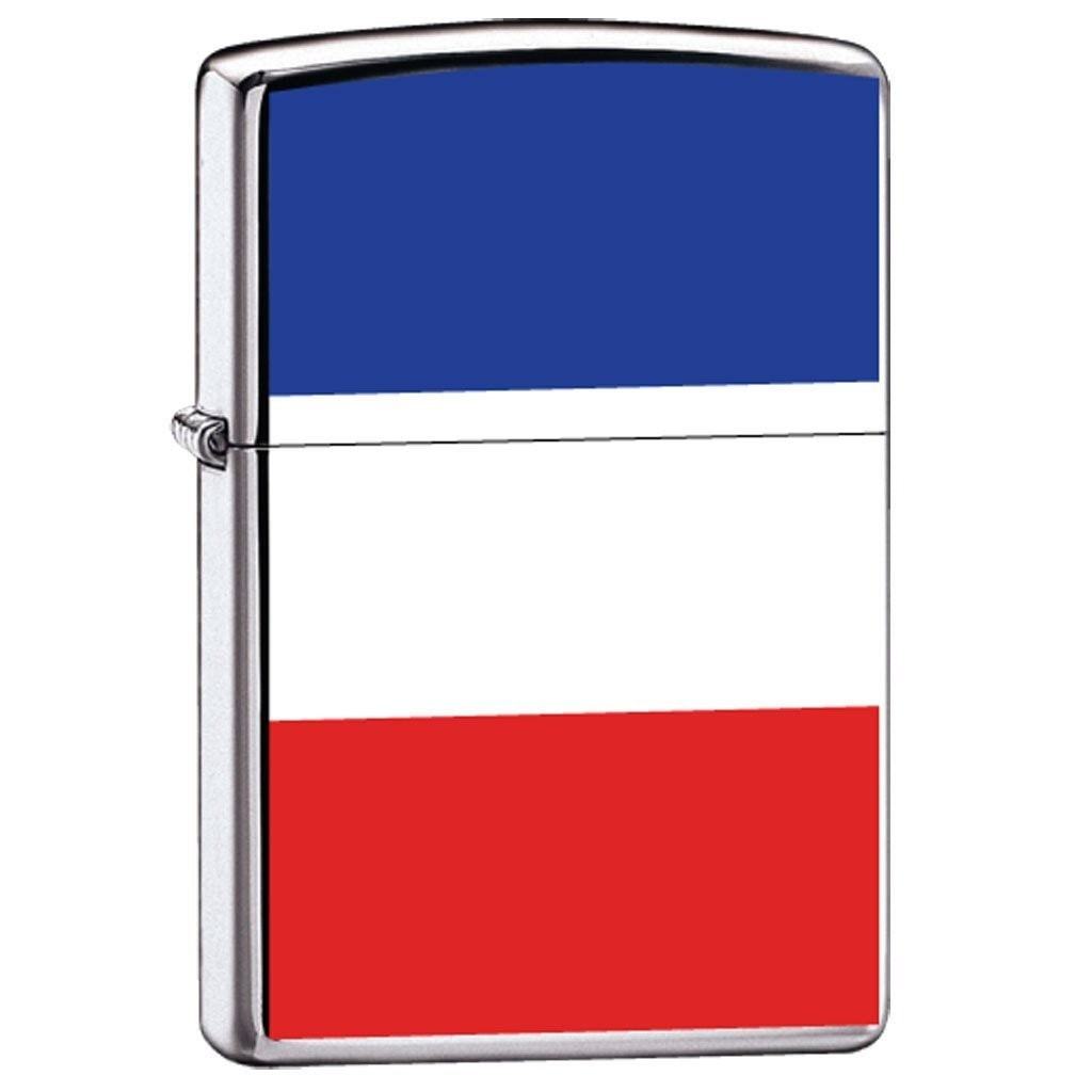 Zippo Lighter - Flag of France High Polish Chrome - Lighter USA