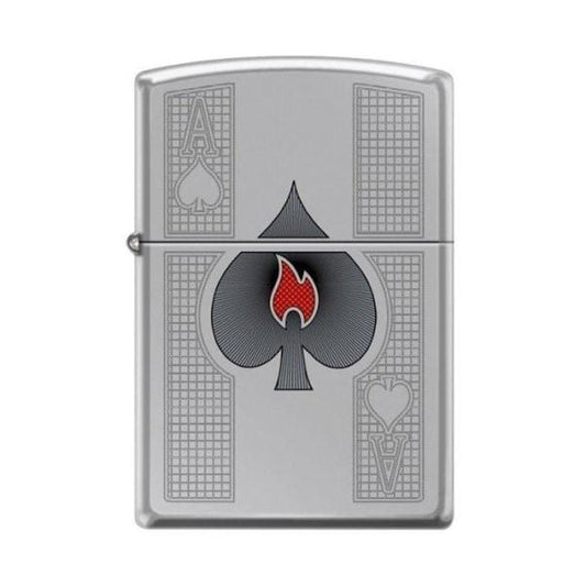 Zippo Lighter - Ace of Spades Flame High Polish Chrome - Lighter USA