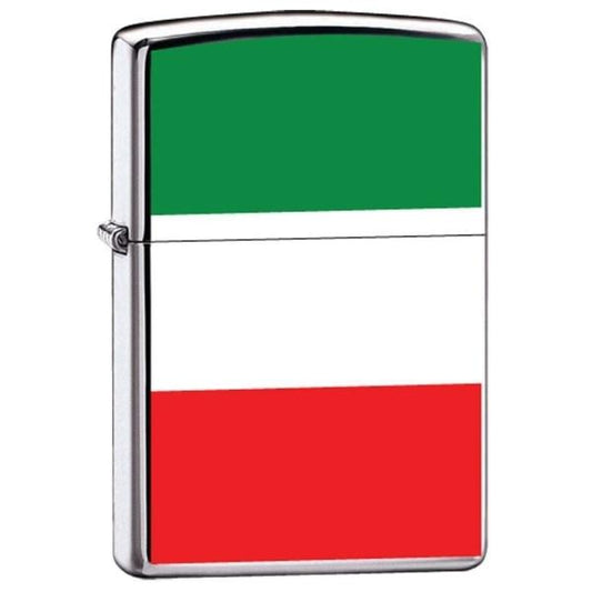 Zippo Lighter - Flag of Italy High Polish Chrome - Lighter USA