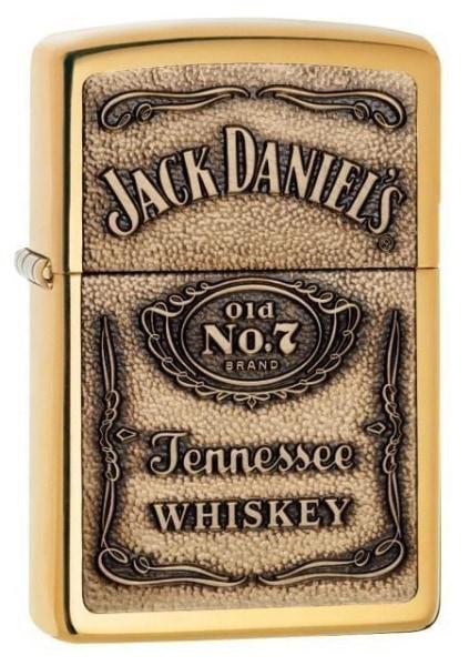 Zippo Lighter - Jack Daniel's Label Brass - Lighter USA