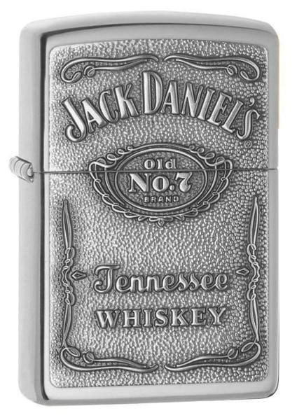 Zippo Lighter - Jack Daniel's Logo High Polish Chrome - Lighter USA