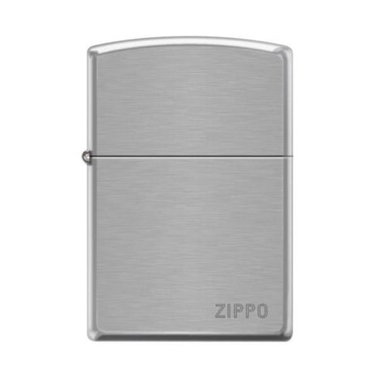 Zippo Lighter - Pipe Lighter With Logo Brushed Chrome - Lighter USA