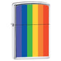 Zippo Lighter - Rainbow Flag High Polish Chrome - Lighter USA