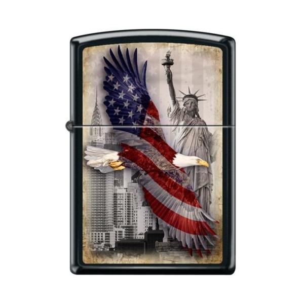 Zippo Lighter - Soaring Eagle And Statue Of Liberty - Lighter USA