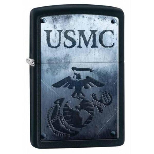Zippo Lighter - U.S. Marines USMC Black Matte - Lighter USA
