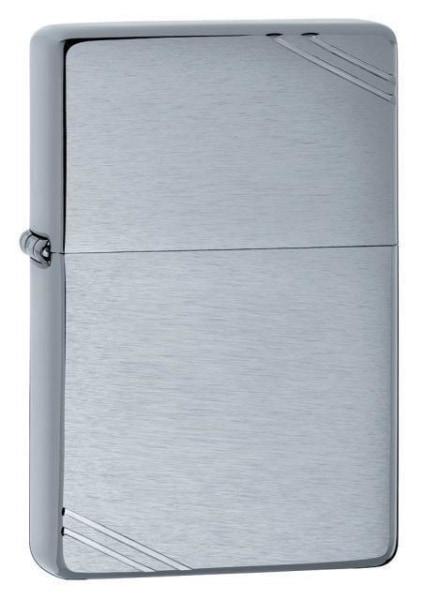 Zippo Lighter - Vintage Brushed Chrome - Lighter USA