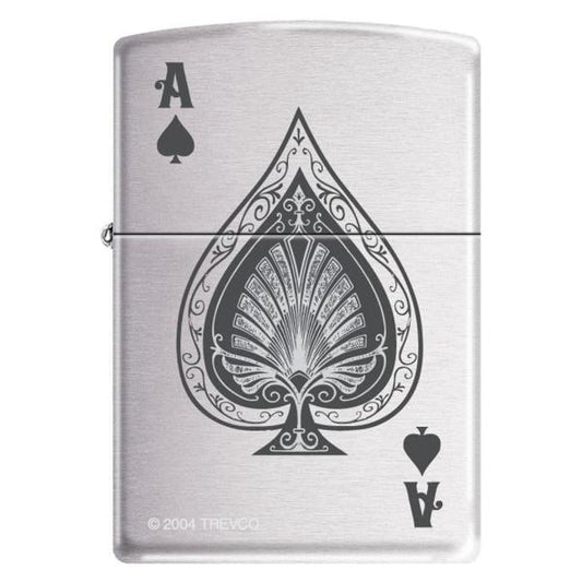 Zippo Lighter - Vintage Spade Brushed Chrome - Lighter USA