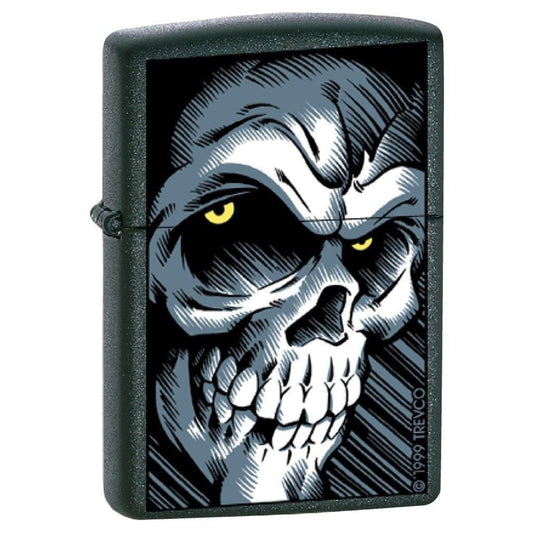 Zippo Lighter - Big Skull Black Matte - Lighter USA